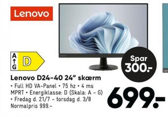 Bilka Lenovo monitor tilbud