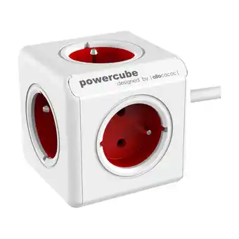 Allocacoc powercube extended splitter 1,5m, rød