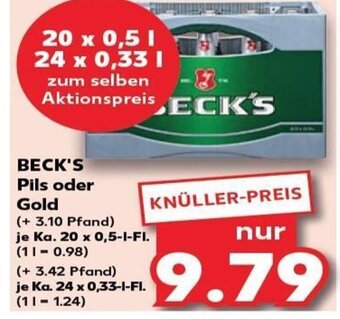 Kaufland DE BECK'S Pils oder Gold tilbud