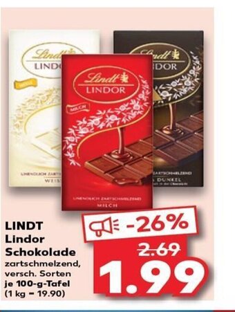 Kaufland DE LINDT Lindor Schokolade tilbud