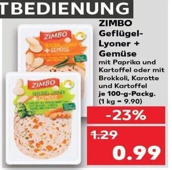 Kaufland ZIMBO Geflügel- Lyoner + Gemüse tilbud