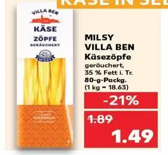 Kaufland DE MILSY VILLA BEN Käsezöpfe tilbud