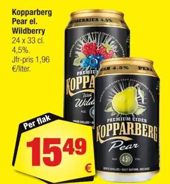 Kopparberg Pear el. Wildberry 24 x 33 cl.