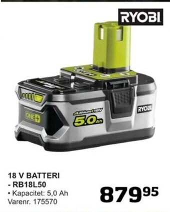 Bygma 18 V BATTERI - RB18L50 tilbud