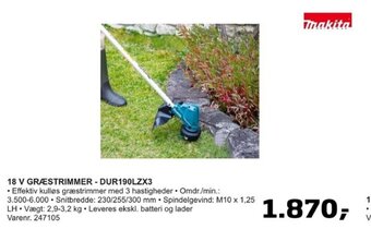 18 V GRÆSTRIMMER - DUR190LZX3
