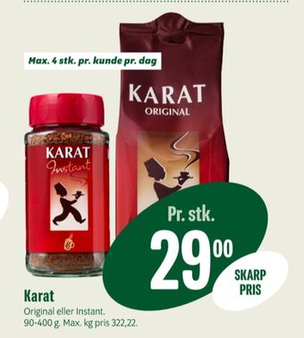 Min Købmand Karat instant kaffe tilbud