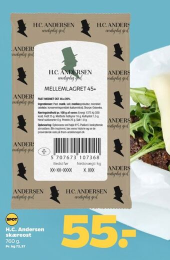Netto Hc andersen skæreost mellemlagret 45+ tilbud