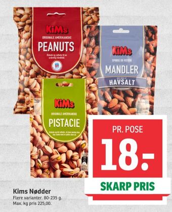 SPAR Kims pistacienødder tilbud