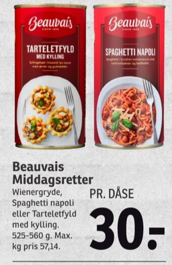 SPAR Beauvais tarteletfyld med kylling tilbud