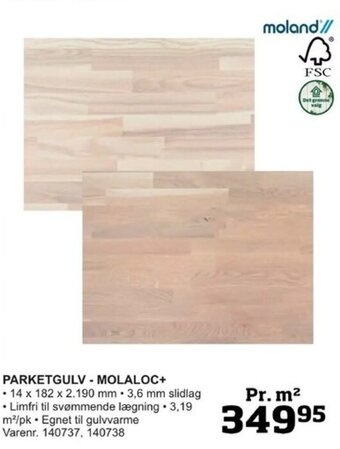 Bygma PARKETGULV MOLALOC+ tilbud