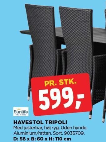 jem & fix HAVESTOL TRIPOLI tilbud