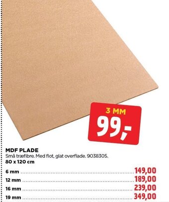 jem & fix MDF PLADE tilbud