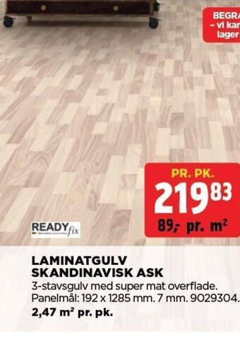 jem & fix LAMINATGULV SKANDINAVISK ASK tilbud