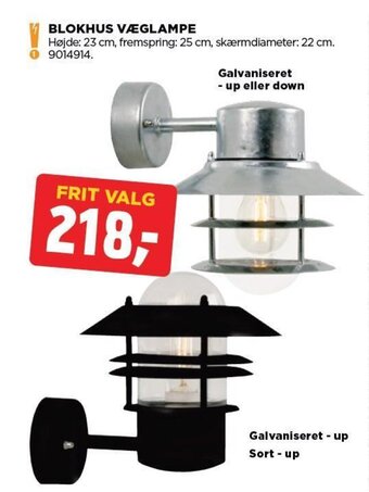 jem & fix BLOKHUS VÆGLAMPE tilbud