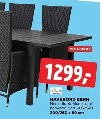 jem & fix Sunlife havebord bern tilbud