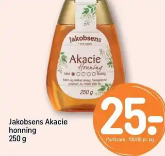 REMA 1000 Jakobsens Akacie honning 250 g tilbud