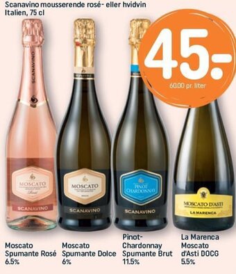 REMA 1000 Scanavino mousserende rosé- eller hvidvin Italien, 75 cl tilbud