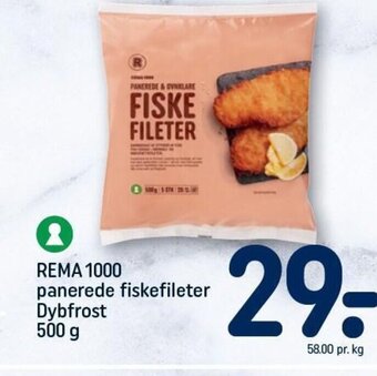 REMA 1000 REMA 1000 panerede fiskefileter Dybfrost 500 g tilbud
