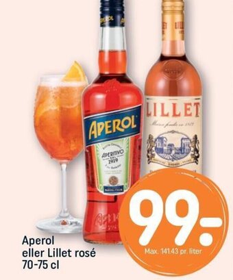 REMA 1000 Aperol eller Lillet rosé 70-75 cl tilbud