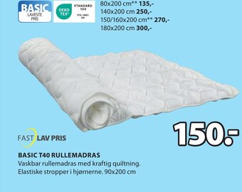 JYSK BASIC T40 RULLEMADRAS tilbud