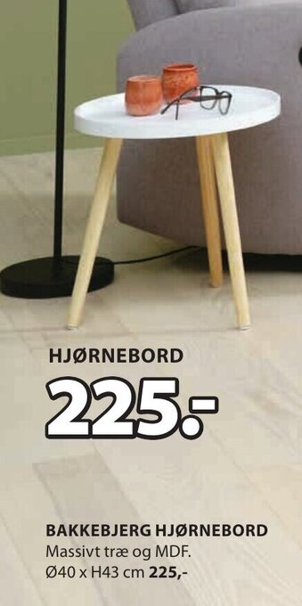 JYSK BAKKEBJERG HJØRNEBORD tilbud
