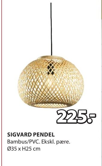 JYSK SIGVARD PENDEL tilbud