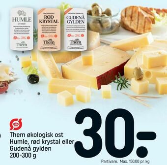 REMA 1000 Them økologisk ost Humle, rød krystal eller Gudenå gylden tilbud
