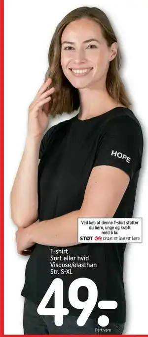 T-shirt Sort eller hvid Viscose/elasthan