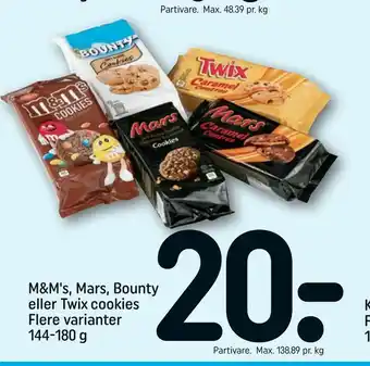 REMA 1000 M&M's, Mars, Bounty eller Twix cookies tilbud