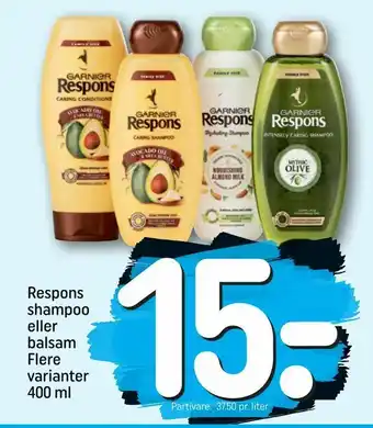 REMA 1000 Respons shampoo eller balsam Flere varianter tilbud