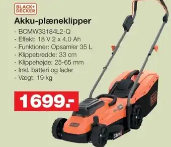 Bauhaus BLACK+ DECKER Akku-plæneklipper tilbud