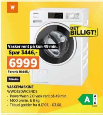 Power Miele vaskemaskine tilbud