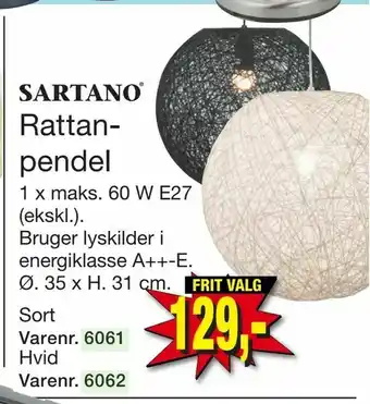 Harald Nyborg Rattan pendel tilbud