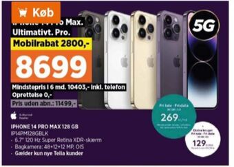 Power Iphone 14 pro max mobiltelefon tilbud