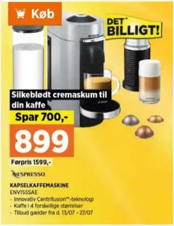 Power Nespresso kaffemaskine tilbud