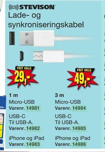 Harald Nyborg Lade- og synkroniserings kabel tilbud