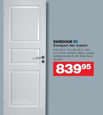 Bauhaus SWEDOOR JW Compact dør massiv tilbud