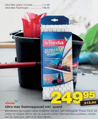 Bauhaus Ultra max fladmoppesæt inkl. spand tilbud