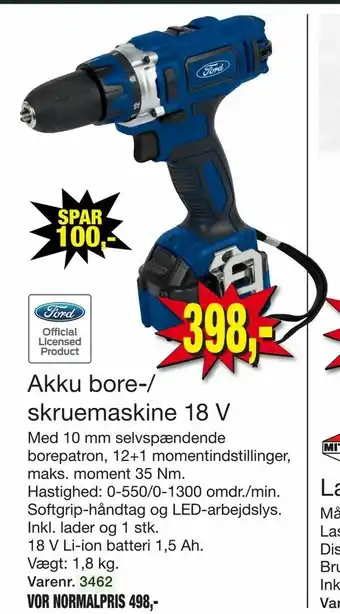 Harald Nyborg Akku bore-/ skruemaskine 18 V tilbud