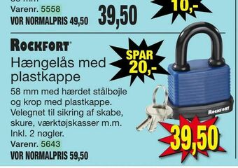 Hængelås med plastkappe