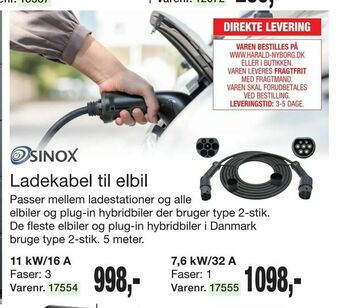 Harald Nyborg Ladekabel til elbil tilbud
