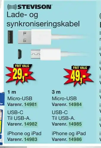 Harald Nyborg Lade- og synkroniserings kabel tilbud