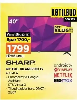 Power Sharp 40 full hd android tv tilbud