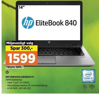 Power Hp refurbisked bærbar pc tilbud