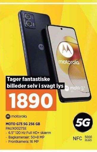 Power Motorola moto g73 5g 256 gb tilbud