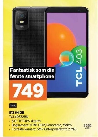 Power Tcl e13 64 gb tilbud