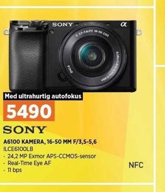 Power Sony a6100 kamera, 16-50 mm f/3,5-5,6 tilbud
