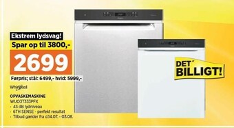 Power Whirlpool opvaskemaskine tilbud