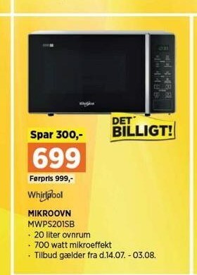 Power Whirlpool mikroovn tilbud