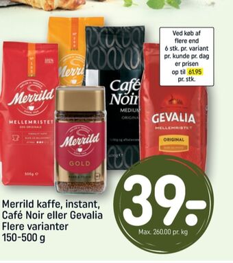 REMA 1000 Mellemristet kaffe formalet tilbud